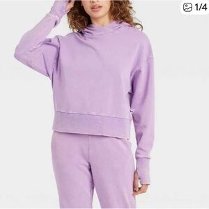 Lilac acid washed Joylab French terry hoodie